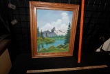 Framed Mountain Painting