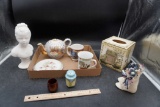 Lady Bust, Teapot, Mugs, Plate, Shaker, Kleenex Box Cover, Shoe Planters