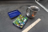 Marbles & Metal Cup