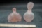 2 - Frosted Pink Glass Perfume Bottles