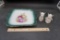 Bavaria Plate & 2 Angel Figurines