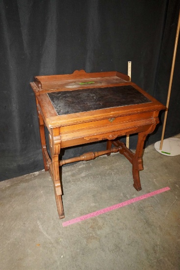 Wooden Desk W/ Leather Top