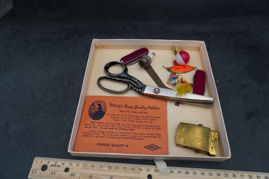 Scissors, Stanley Advertising, Pocket Knife, Belt Bucket, Lure & Pin