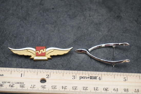 Wishbone Pin & Western Wings Pin