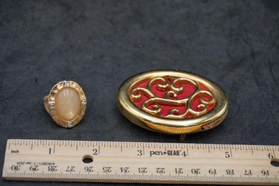 Gold-Toned Ring & Belt Buckle