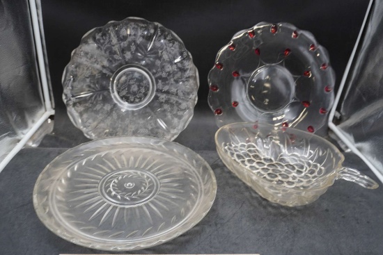 Glass Platters & Bowl
