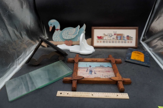 Glass, Shelves, "Something For Supper" Picture, Duck, Friendship Book