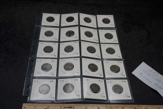 20 - 1914-1937 Buffalo Nickels