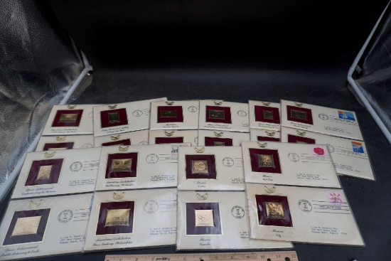 20 - 22 Kt. Gold U.S. Stamp Replica First Day Of Issues