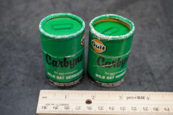 2 - Gulf Carbyne Wild At Herbicide Containers W/ Matches Inside