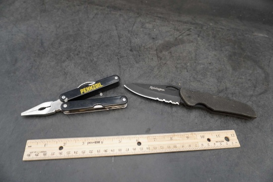 Pennzoil Multi-Tool & Remington Pocket Knife