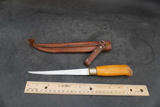 Harold Ensley Mr. Fisherman U.S.A. Fish Fillet Knife W/ Sheath