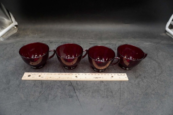 Ruby Glass Cups (4)