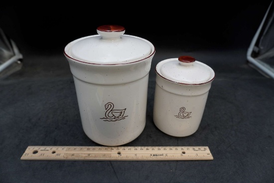 2 Swan Kitchen Canisters