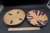 2 - Woven Round Decor (Pink & Blue)