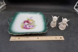 Bavaria Plate & 2 Angel Figurines
