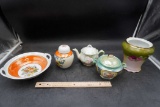 Teapot, Bowls, Urn & Vase