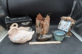 Terra Cotta Figurine, Duck, Buckets, Bird House, Metal House Basket