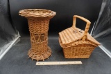 Wicker Basket & Vase