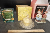Mccoons County Figurine, Cake Candle, Avon Butter Dish