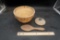 Stoneware Bowl, Lid & Wooden Spoon