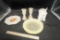 Bella Casa Leaf Candlesticks, Plates & Coffee Grinder, Tree Plates