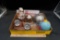 Globe Bank, Metal Caddy, Figurine, Wash Table W/ Pitcher Bowl  & Putting Guide