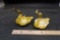 2 - Green/Yellow Bird Planters