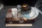Jar, Glasses, Candle Holders, Plates, Pie Plate