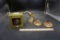 Boyds Bears Figurine, Brass Duck, 2 Dried Flower Art