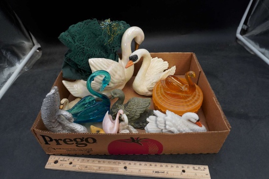 Swan Planters, Figurines  & Candy Dish