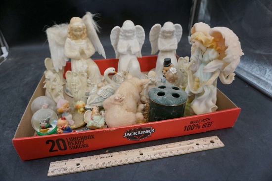 Assorted Figurines, Toothbrush Holders & Snowglobes