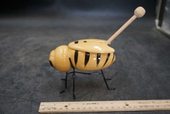 Vintage Ceramic Bee On Legs Honey Pot (M.C.M.)