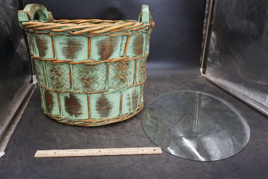 Mint Basket & Oval Picture Frame Glass