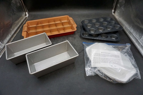 Copper Baking Dish, Muffin Tins, Food Loaf Pans & Micro Corn Steamer