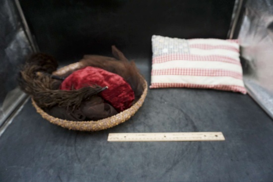 Flag Pillow & Ladies Hollywood Denver Hat (Feather Is Not Attached)