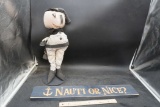 Nauti Or Nice Wooden Sign & Doll