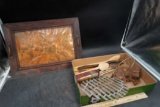 Wooden Kitchen Utensils, Velvet Tin, Chain, Wooden Tray/Picture Frame
