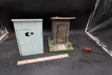 Outhouse Light & Small Wooden Blue Outhouse