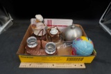Globe Bank, Metal Caddy, Figurine, Wash Table W/ Pitcher Bowl  & Putting Guide