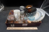 Jar, Glasses, Candle Holders, Plates, Pie Plate