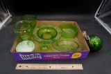 Green Glass Dishes, Candy Dish, Ornament (Most Are Uranium)