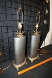 2 - Matching Black Footed Lamps (No Shades)