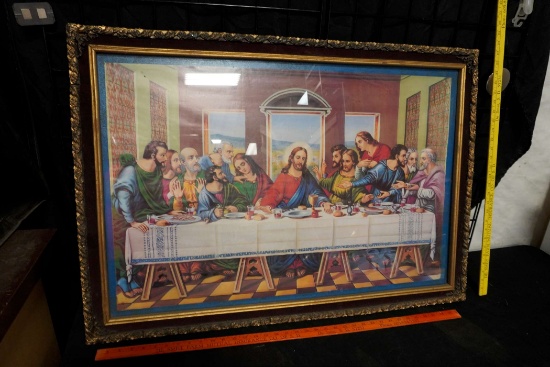 Framed Living Last Supper Picture