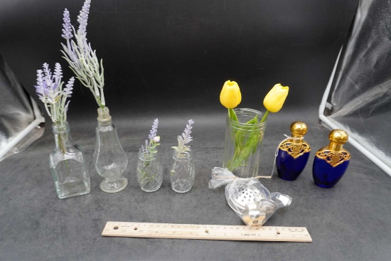 Glass Bottles & Flowers