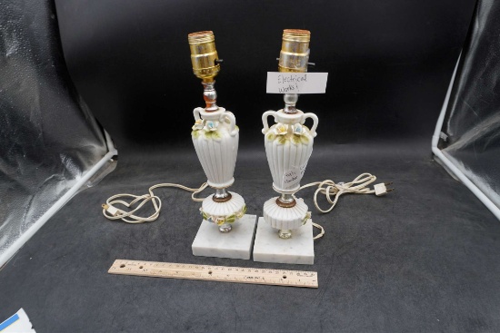 Italy Lamps W/ Marble Bases (Electrical Works)