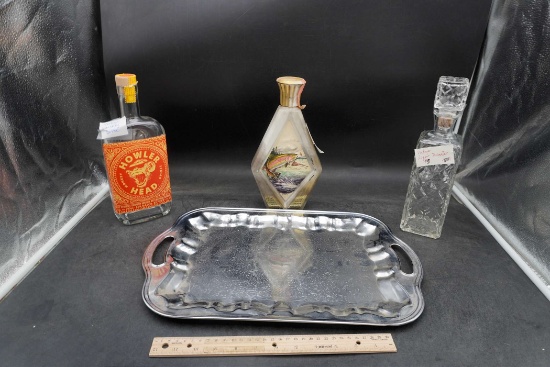Tray & 3 Decanters