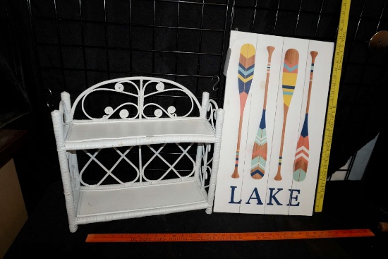 Small White Shelf & Lake Sign