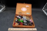 Wooden Cigar Box W/ Watches