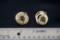 J.Jansen Clip Green Stone Earrings